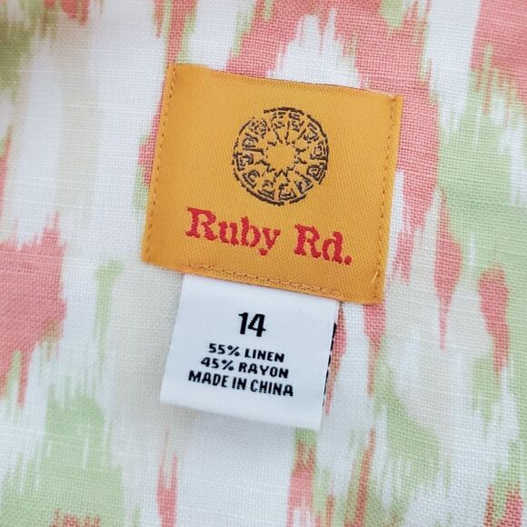 RUBY RED WOMEN'S LIGHT WEIGHT JACKET  RUFFLE COLLAR PEARL BUTTONS SIZE 14 - Picture 5 of 5